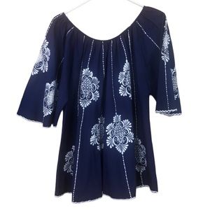 Embroidered swing style blouse